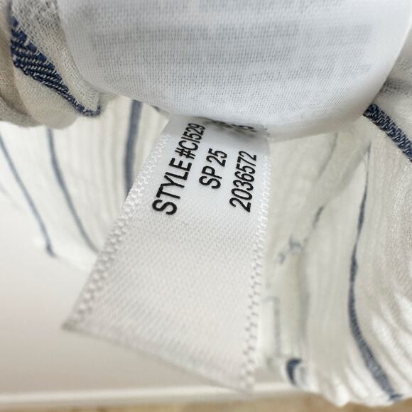 J.Crew Puff Sleeve Top Sheer Gauze Cotton Striped Lightweight Ivory XL NWT - Picture 11 of 13